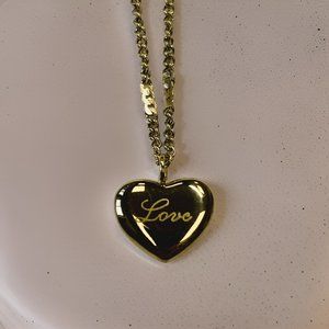 Gold Solid Love High Glare Necklace